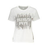Patrizia Pepe Elegant Short Sleeve Crew Neck Tee with Logo -   -  Patrizia Pepe.